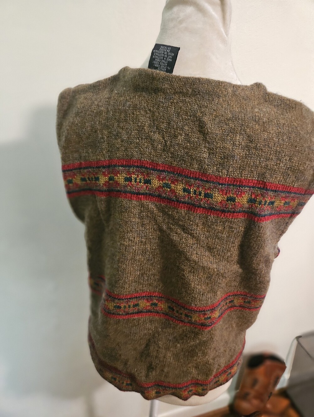 Eclectic Grandpa Vintage Liz Claiborne Wool Women's Vest Memdium - Picture 3 of 4
